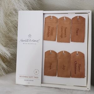NWT Hearth & Hand Leather Resuable Gift Tags